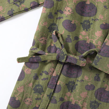 Retro Halloween Pumpkin Kimono Pajama Set - image 12