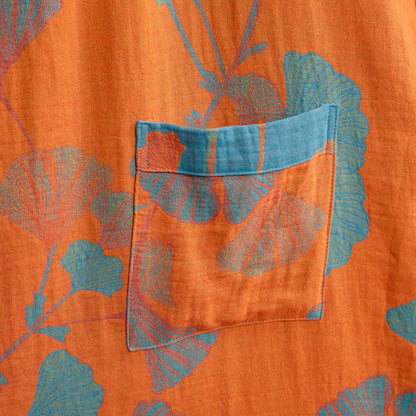 Retro Ginkgo Leaf Cotton Kimono Robe - image 6
