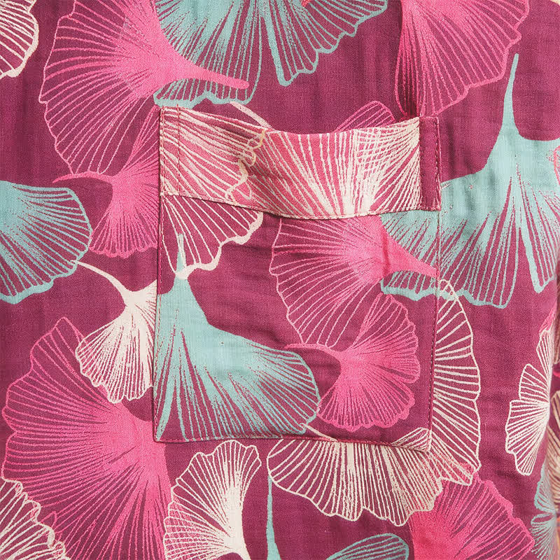 Artistic Ginkgo Leaf Kimono Loungewear Robe - image 4