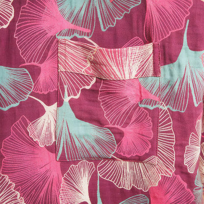 Artistic Ginkgo Leaf Kimono Loungewear Robe - image 4