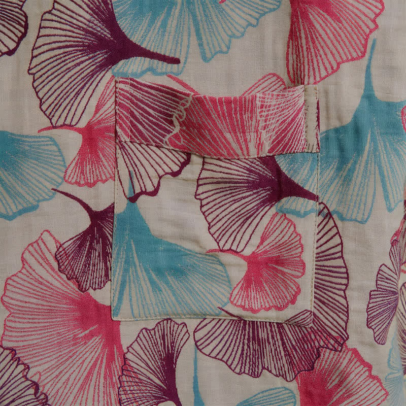 Artistic Ginkgo Leaf Kimono Loungewear Robe - image 9