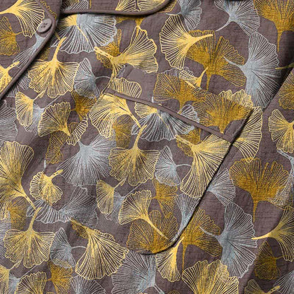 Ginkgo Leaf Notch Collar Pajama Set - image 8