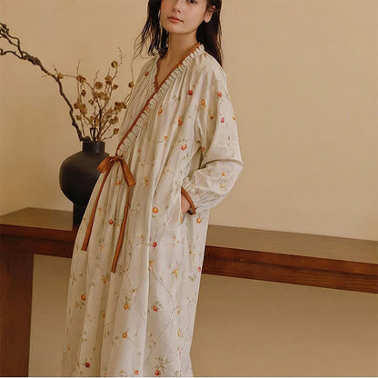 Cotton Gauze Rural Pomegranate Nightdress - image 3