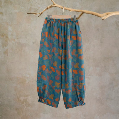 Multi‑Color Ginkgo Leaf Cotton Lounge Pants - image 1