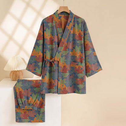Maple Leaf Cotton Kimono Pajama Set - image 42