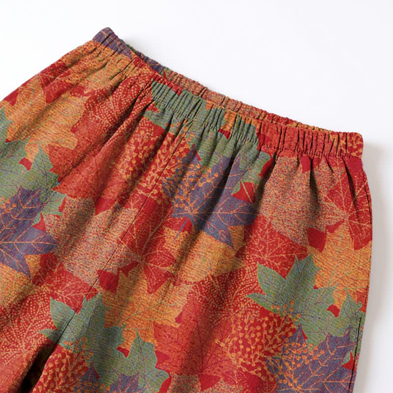 Fall Maple Leaf Cotton Loungewear Set - image 4