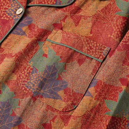Fall Maple Leaf Cotton Loungewear Set - image 3