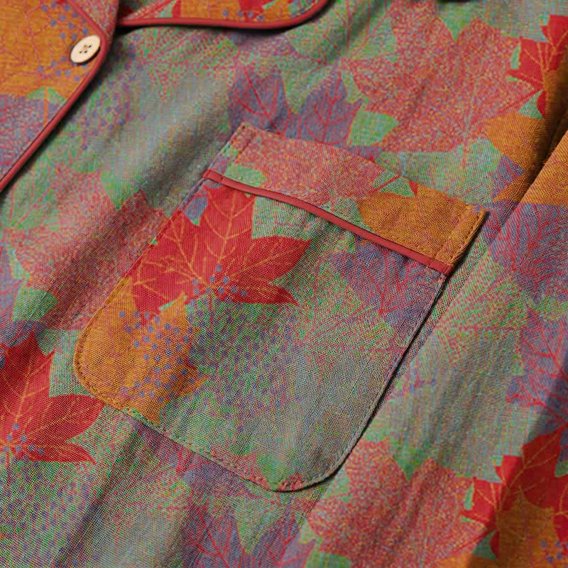 Fall Maple Leaf Cotton Loungewear Set - image 9