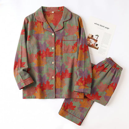 Fall Maple Leaf Cotton Loungewear Set - image 11