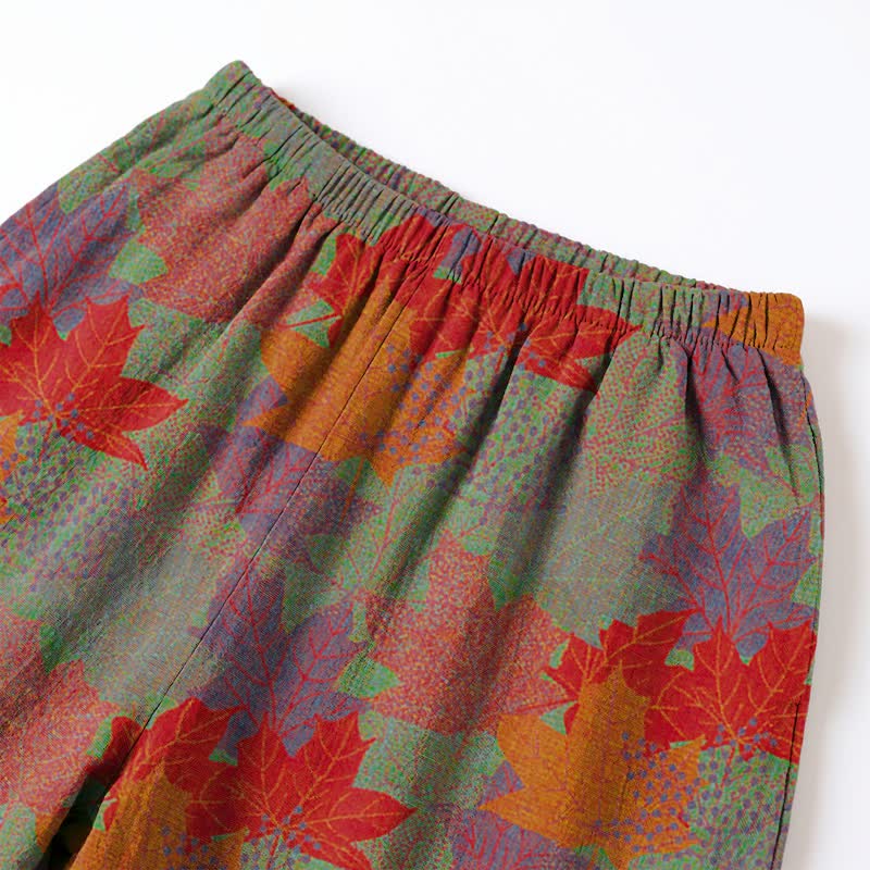 Fall Maple Leaf Cotton Loungewear Set - image 10