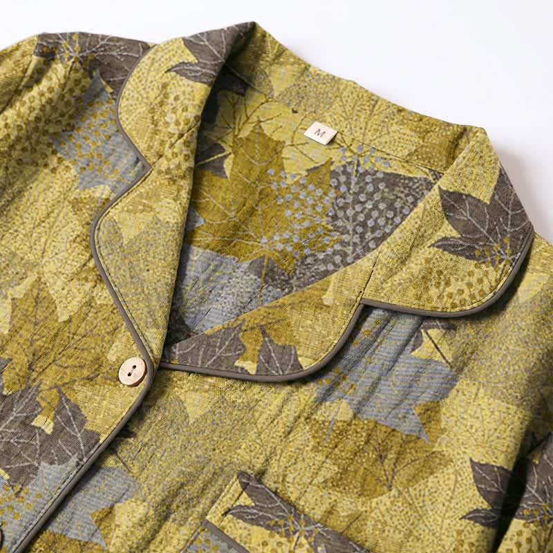 Fall Maple Leaf Cotton Loungewear Set - image 14