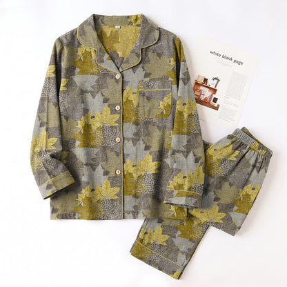 Fall Maple Leaf Cotton Loungewear Set - image 23
