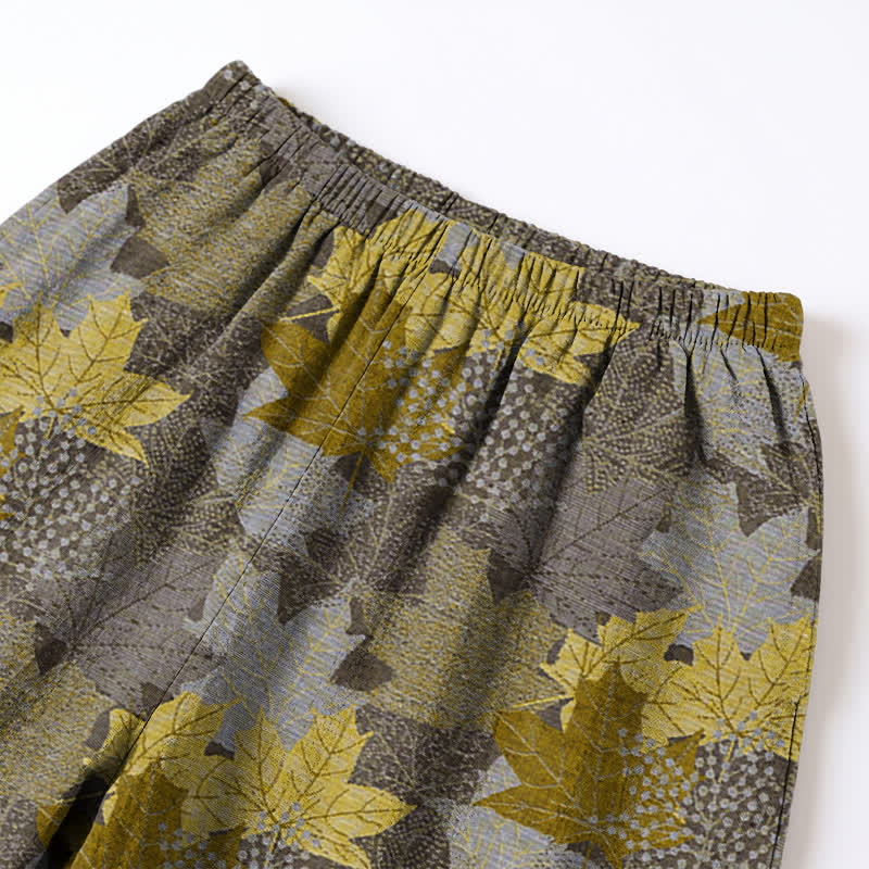Fall Maple Leaf Cotton Loungewear Set - image 22
