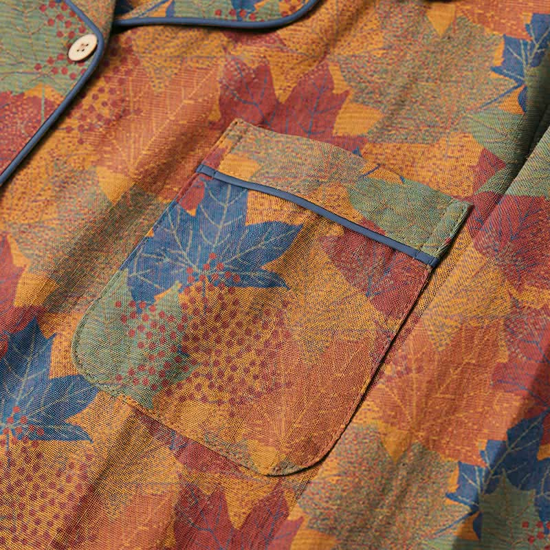 Fall Maple Leaf Cotton Loungewear Set - image 27