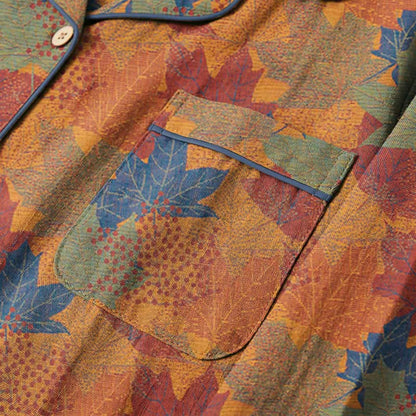 Fall Maple Leaf Cotton Loungewear Set - image 27