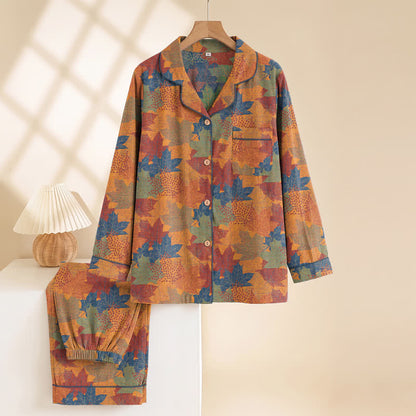 Fall Maple Leaf Cotton Loungewear Set - image 25