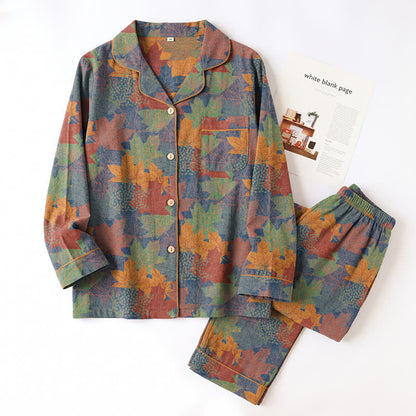 Fall Maple Leaf Cotton Loungewear Set - image 35