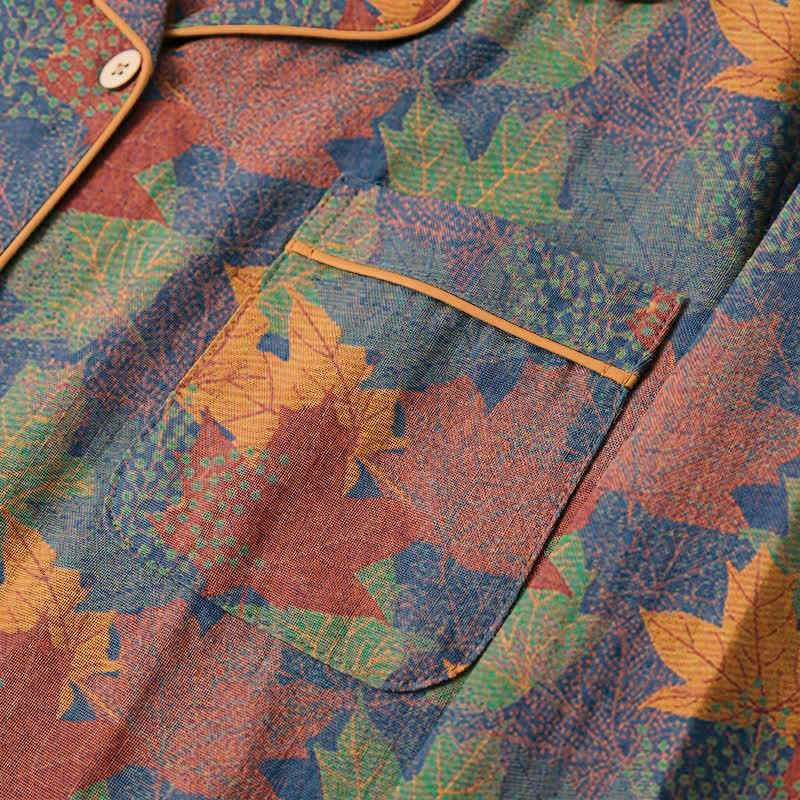 Fall Maple Leaf Cotton Loungewear Set - image 33