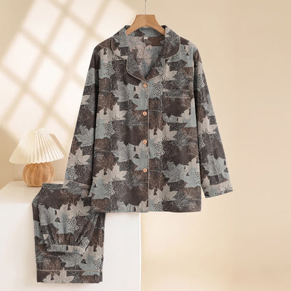 Fall Maple Leaf Cotton Loungewear Set - image 37
