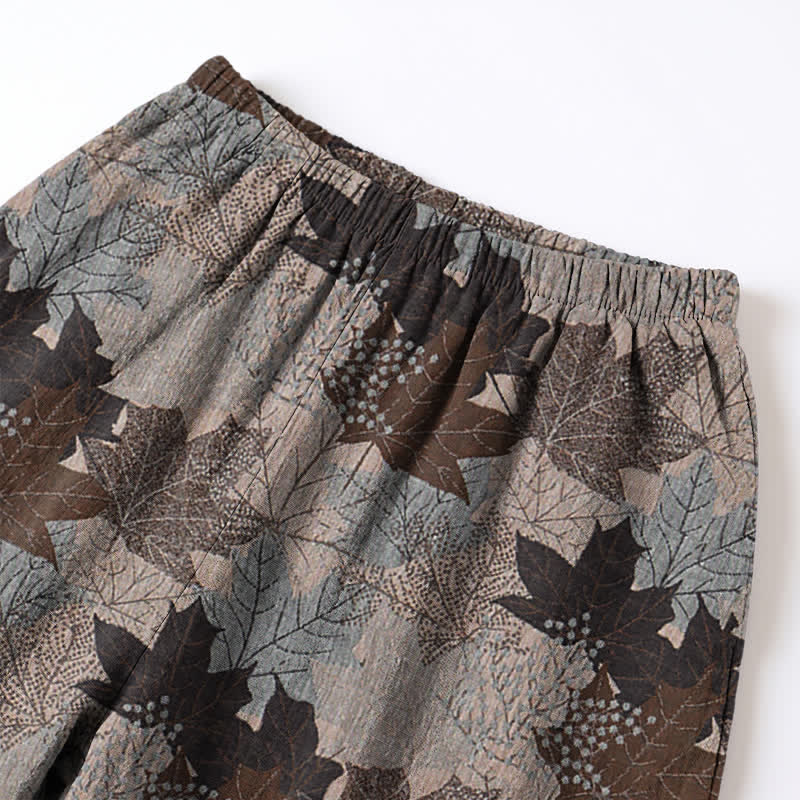 Fall Maple Leaf Cotton Loungewear Set - image 46