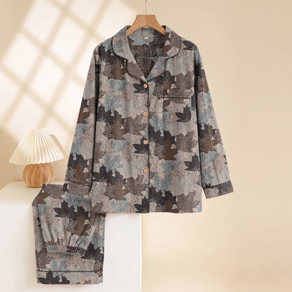 Fall Maple Leaf Cotton Loungewear Set - image 43