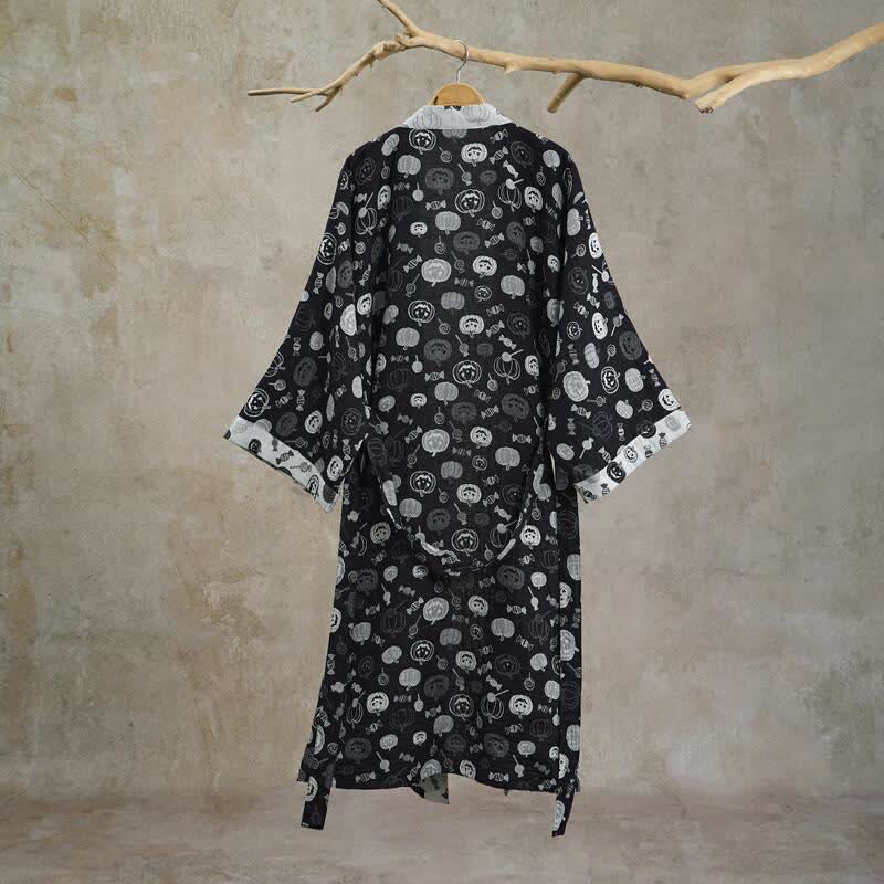 Halloween Pumpkin Candy Cotton Kimono Robe - image 1