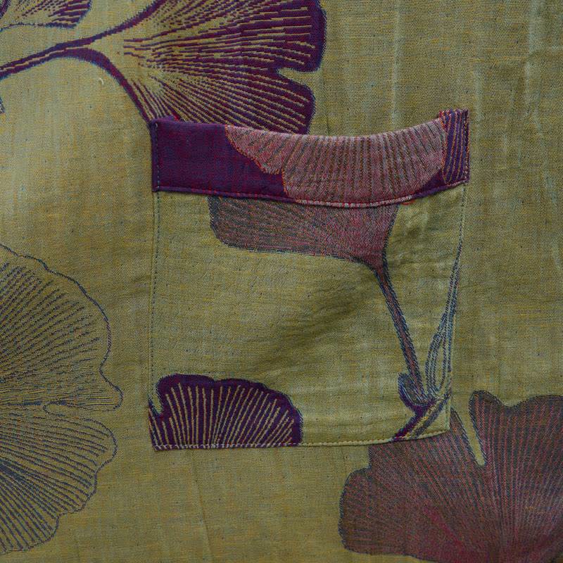Retro Ginkgo Leaf Cotton Kimono Robe - image 29