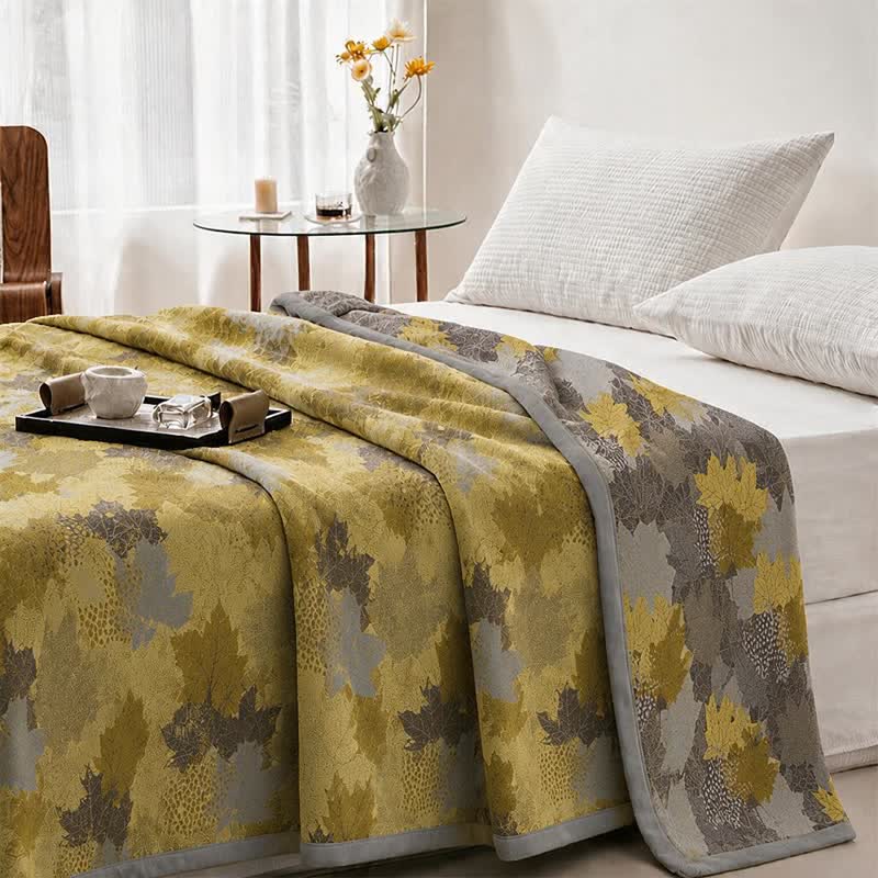 Colorful Fall Maple Leaf Cotton Blanket - image 10