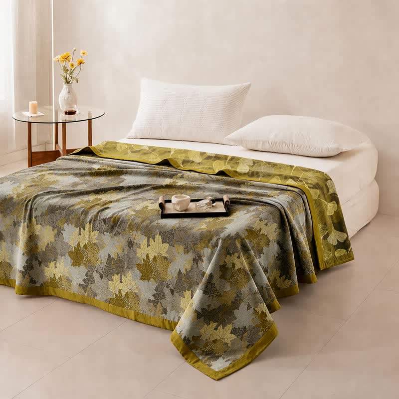 Colorful Fall Maple Leaf Cotton Blanket - image 15