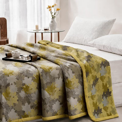 Colorful Fall Maple Leaf Cotton Blanket - image 14