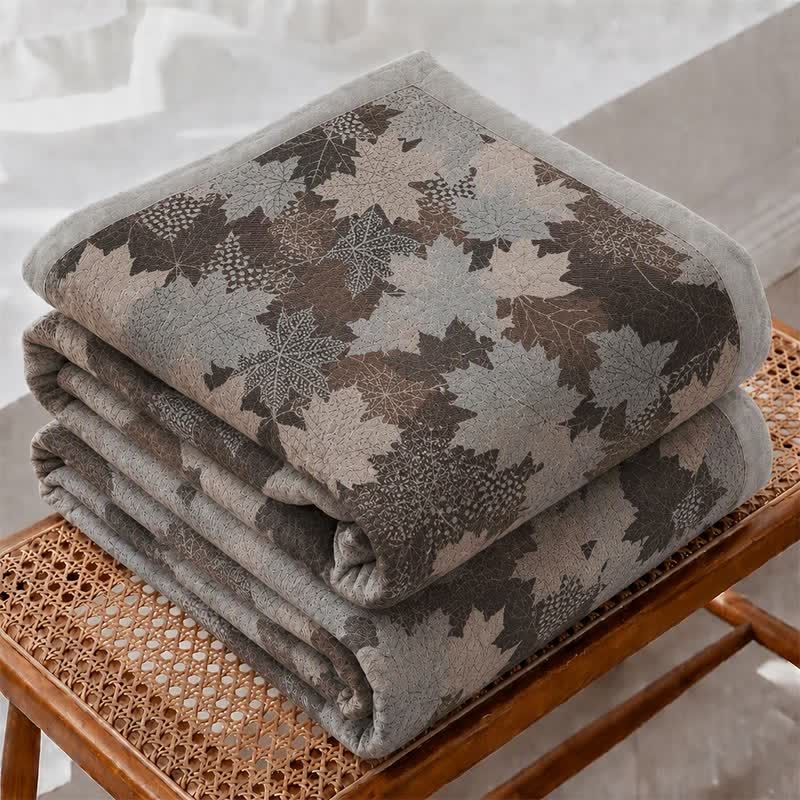 Colorful Fall Maple Leaf Cotton Blanket - image 25