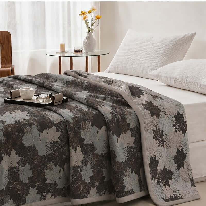 Colorful Fall Maple Leaf Cotton Blanket - image 26