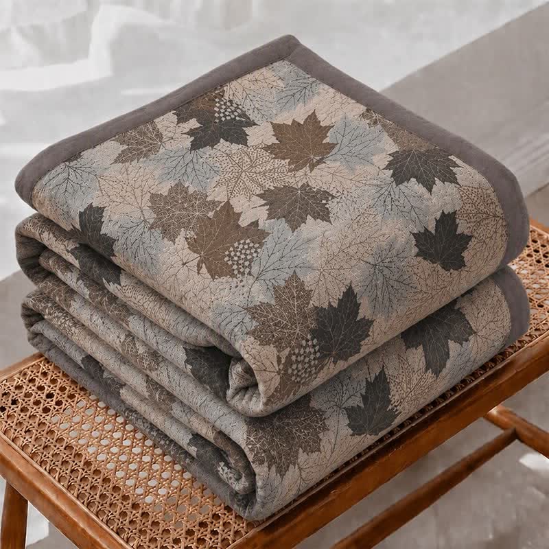Colorful Fall Maple Leaf Cotton Blanket - image 29
