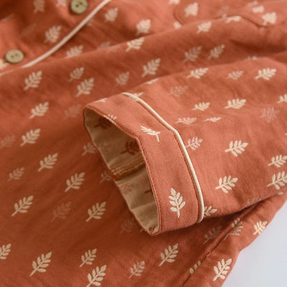 Relaxed Piped Cotton Maple Leaf Loungewear Set - image 5