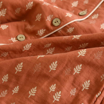 Relaxed Piped Cotton Maple Leaf Loungewear Set - image 3