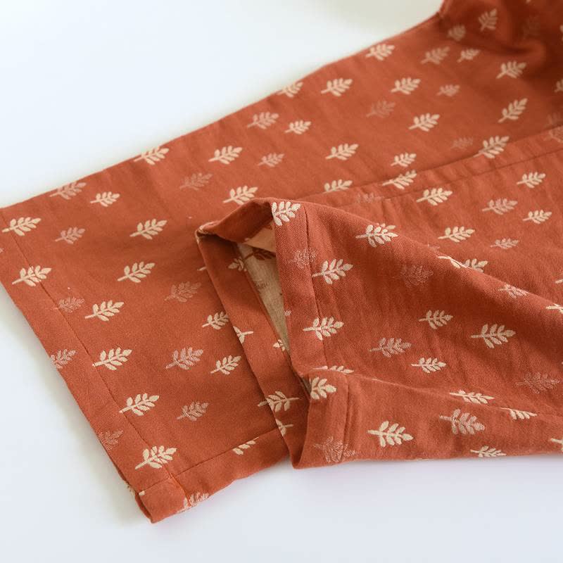 Relaxed Piped Cotton Maple Leaf Loungewear Set - image 10