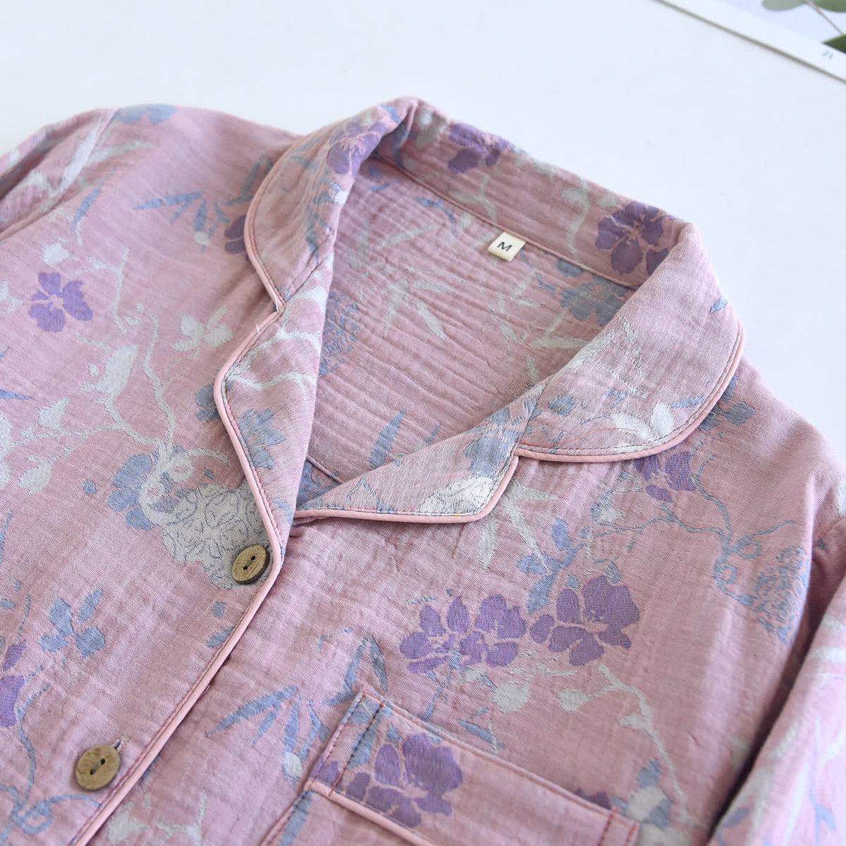 Wisteria Floral Cotton Gauze Sleep Set - image 3