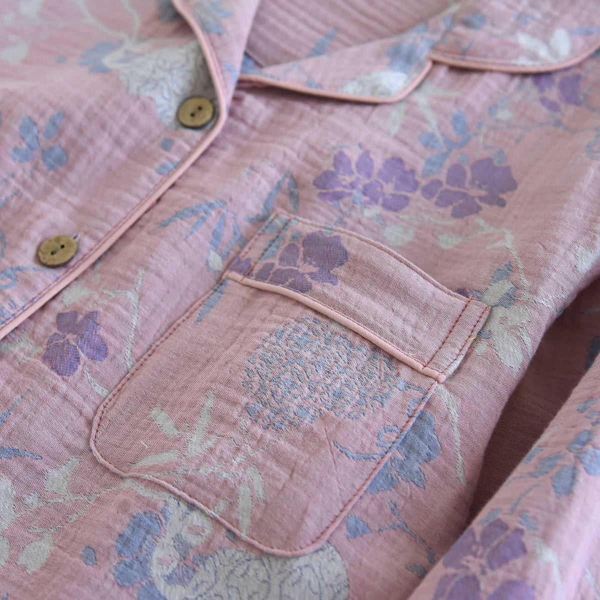 Wisteria Floral Cotton Gauze Sleep Set - image 5