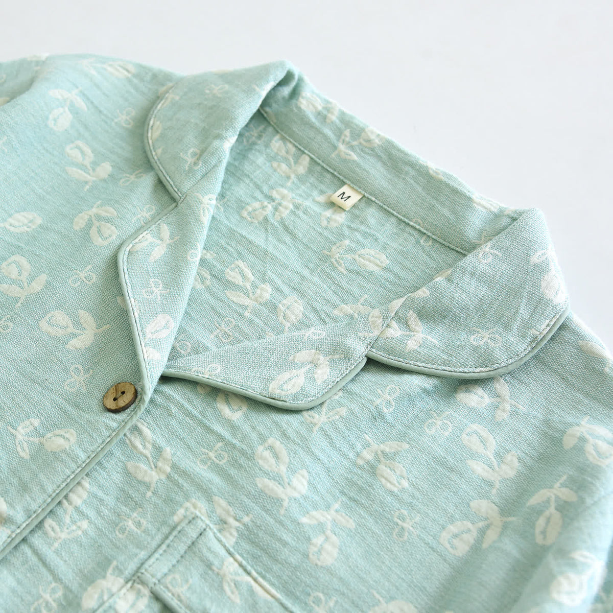 Cotton Gauze Leaf Print Pajama Set - image 5