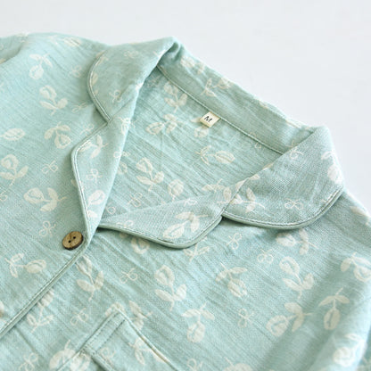 Cotton Gauze Leaf Print Pajama Set - image 5