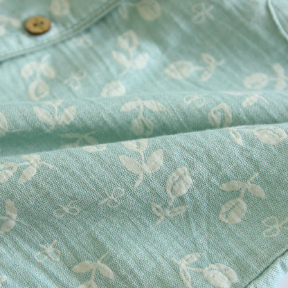 Cotton Gauze Leaf Print Pajama Set - image 7