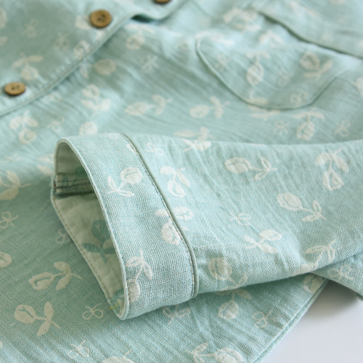 Cotton Gauze Leaf Print Pajama Set - image 8