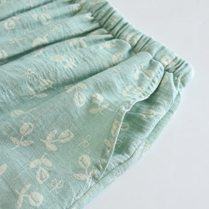 Cotton Gauze Leaf Print Pajama Set - image 11