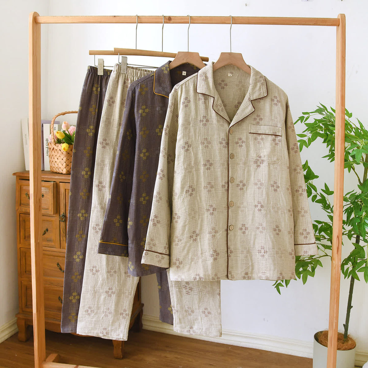 Heritage Cotton Gauze Check Pajama Set - image 0