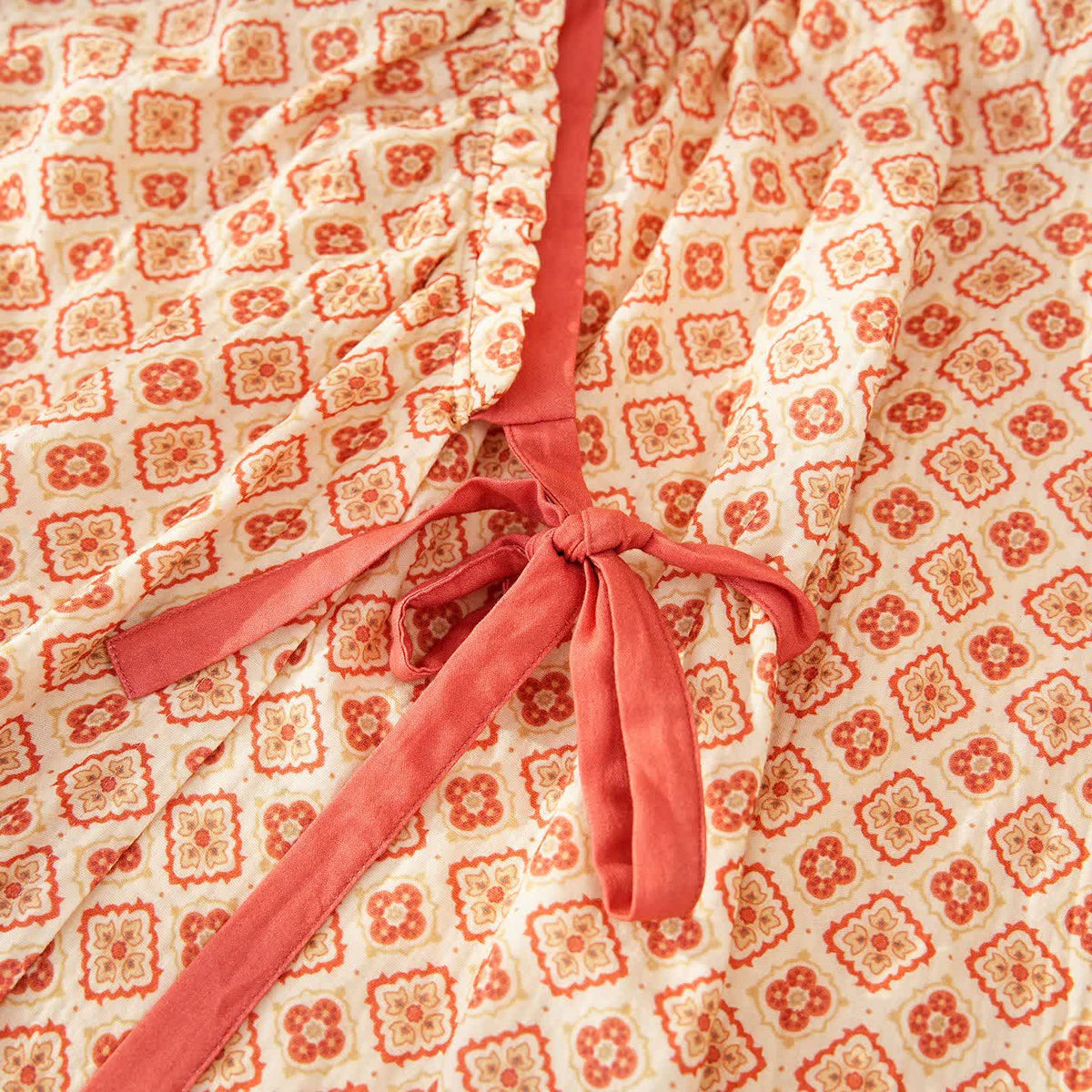 Geometric Ruffle Trim Cotton Loungewear Set - image 4