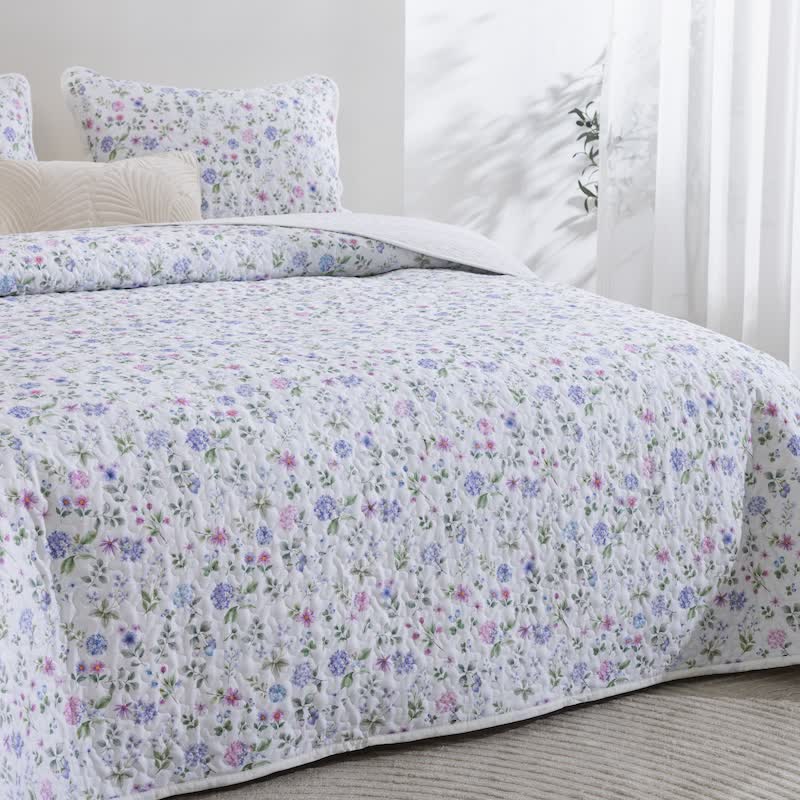 Watercolor Wildflower Cotton Quilt Set - image 2