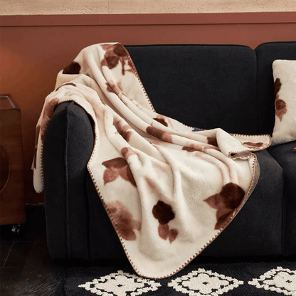 Vintage Beige Rose Plush Throw Blanket - image 1
