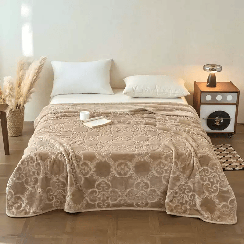 Multi-color Luxury Raschel Fleece Blanket - Oatmeal - Blanket - 79" x 91" - image 15