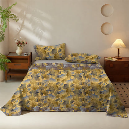 Golden Ginkgo Leaf Cotton Bedding Set - image 2