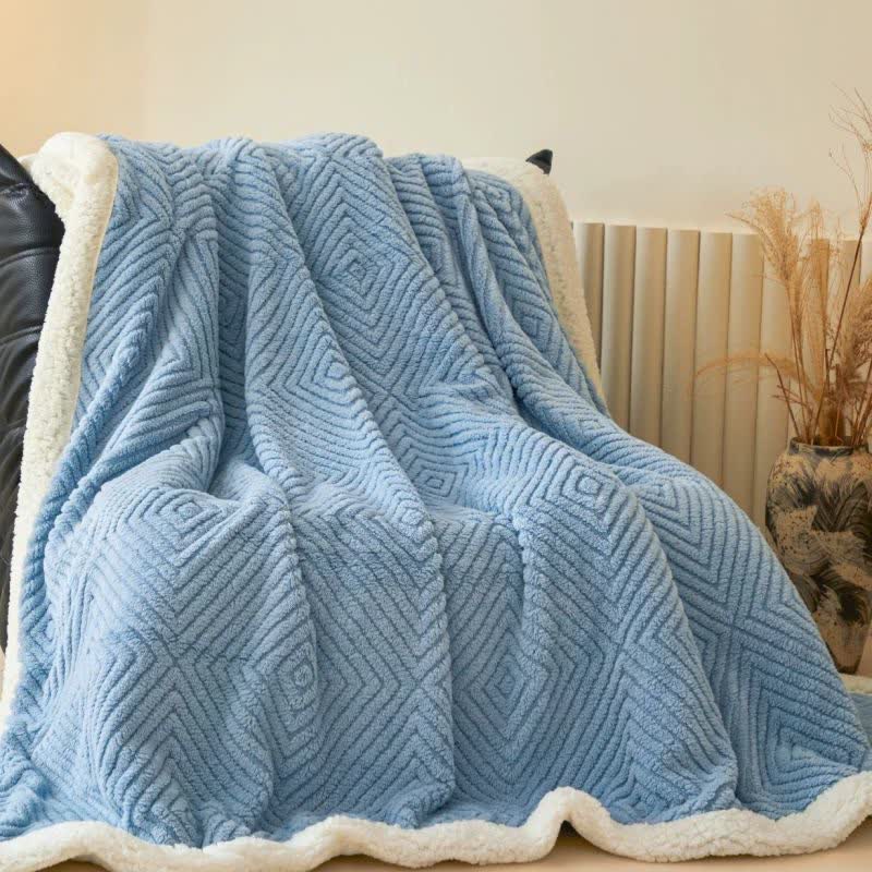 Geometric Diamond Coral Fleece Throw Blanket - image 16